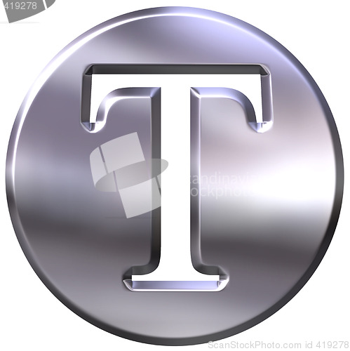 Image of 3D Silver Letter T