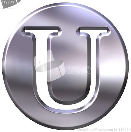 Image of 3D Silver Letter U