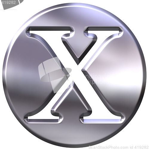 Image of 3D Silver Letter X