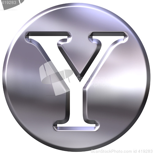 Image of 3D Silver Letter Y