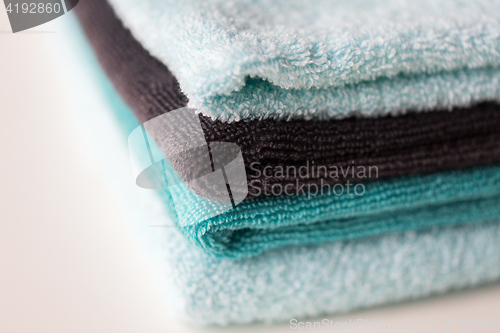 Image of close up of stacked bath towels