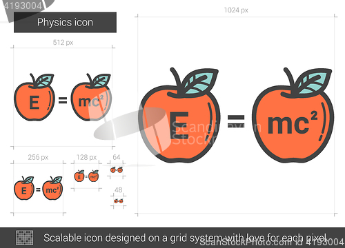 Image of Physics line icon.