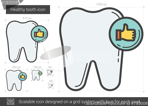 Image of Healthy tooth line icon.