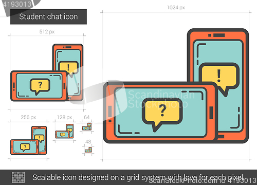 Image of Student chat line icon.