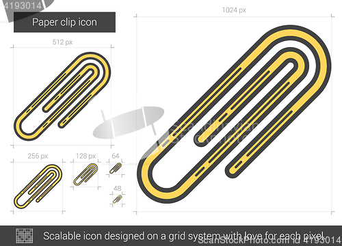 Image of Paper clip line icon.