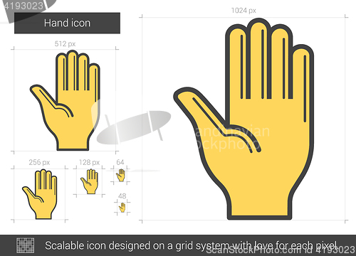 Image of Hand line icon.