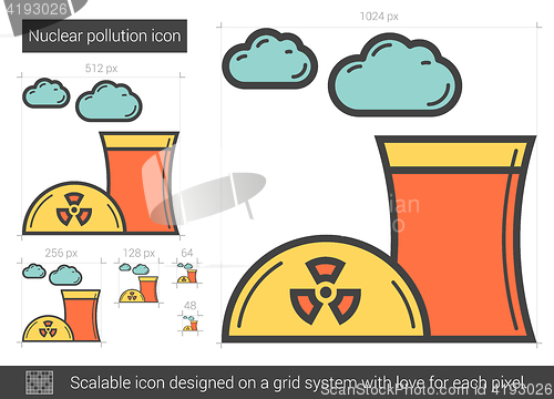 Image of Nuclear pollution line icon.