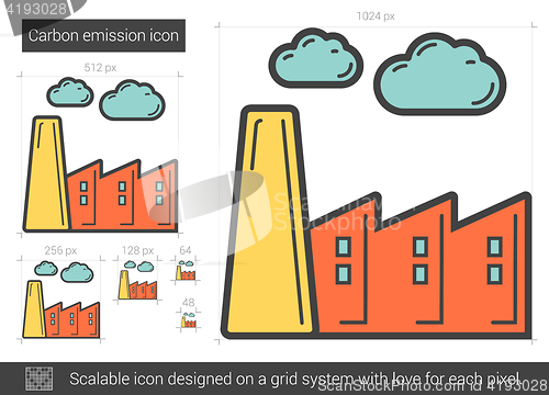 Image of Carbon emission line icon.