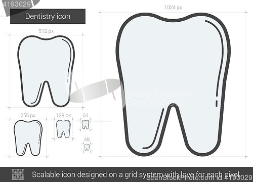 Image of Dentistry line icon.