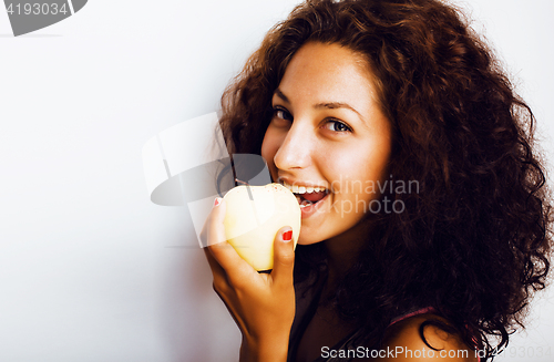Image of young pretty african american teenage girl with fashion make up, lifestyle people concept 