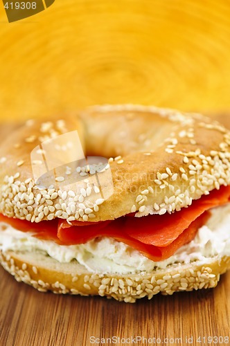 Image of Bagel with smoked salmon and cream cheese