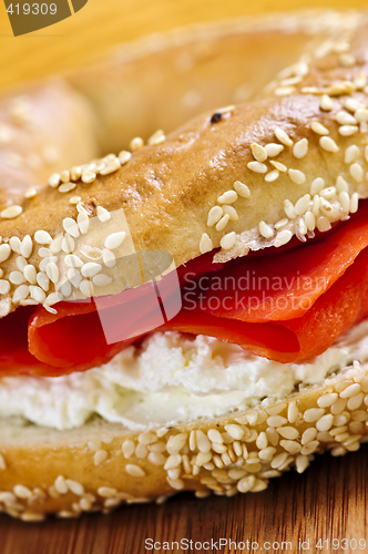 Image of Bagel with smoked salmon and cream cheese