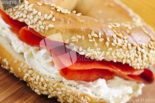 Image of Bagel with smoked salmon and cream cheese