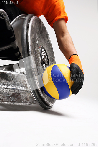 Image of Handball in a wheelchair