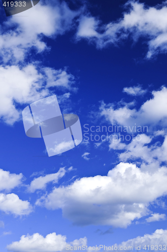 Image of Blue sky with white clouds