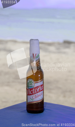 Image of editorial bottle of Nicaraugn national beer Victoria Classica on