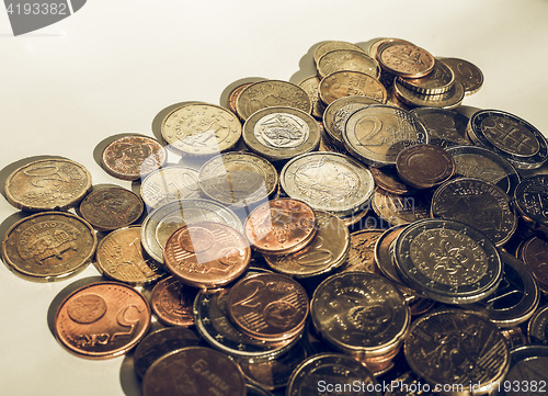 Image of Vintage Euro coins background