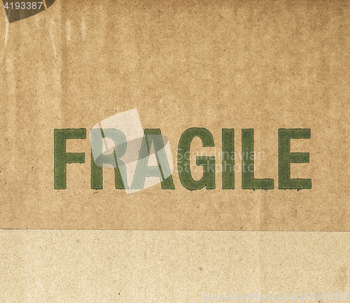 Image of Vintage looking Fragile corrugated cardboard