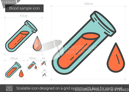 Image of Blood sample line icon.