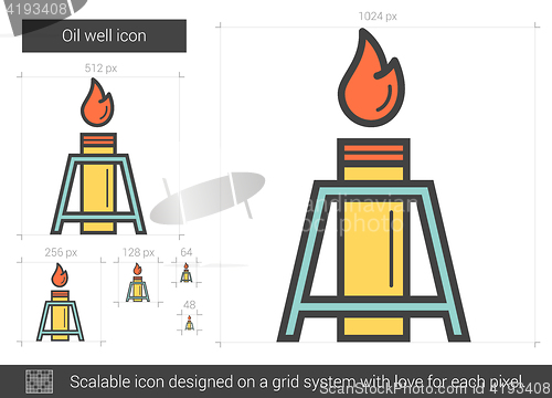 Image of Oil well line icon.