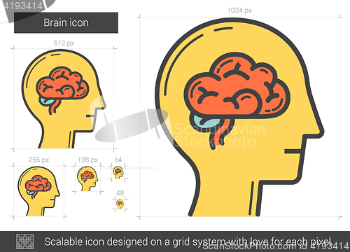 Image of Brain line icon.