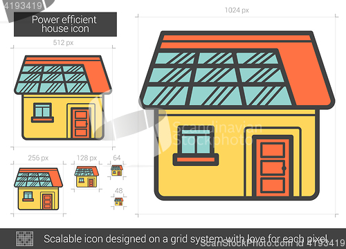 Image of Power efficient house line icon.