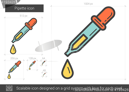 Image of Pipette line icon.