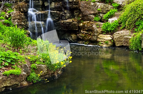 Image of Cascading waterfall and pond