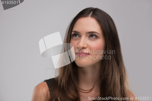 Image of portrait  of beautiful young brunette woman