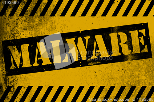 Image of Malware sign yellow with stripes