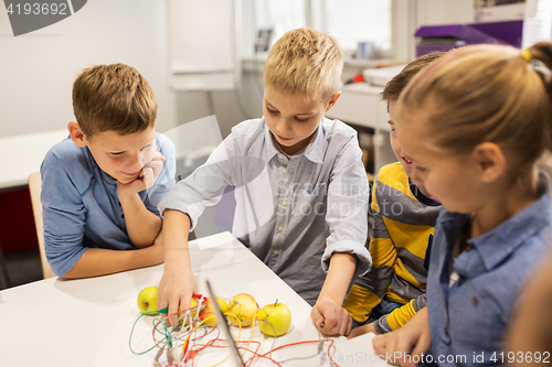 Image of children with invention kit at robotics school