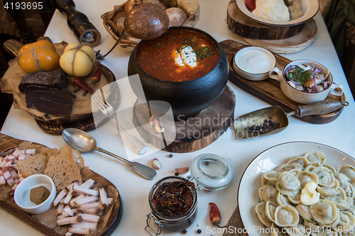 Image of Russian food table