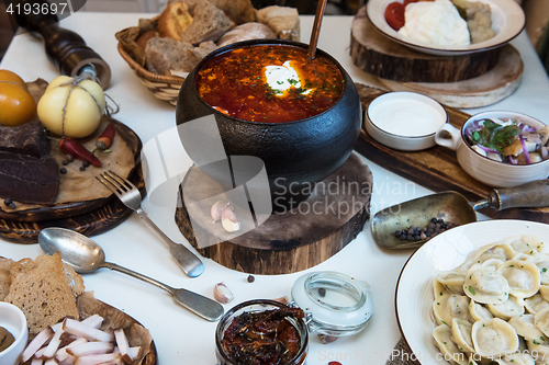 Image of Russian food table