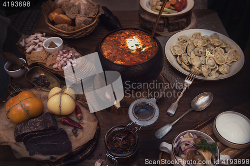 Image of Russian food table