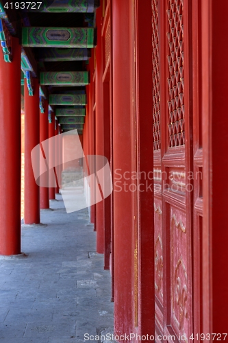 Image of Traditional Chinese building under blue sky