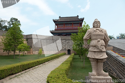 Image of Traditional Chinese building under blue sky