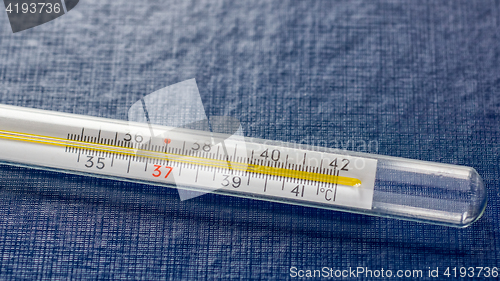 Image of Mercury thermometer with high temperature