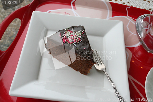 Image of Piece of chocolate cake