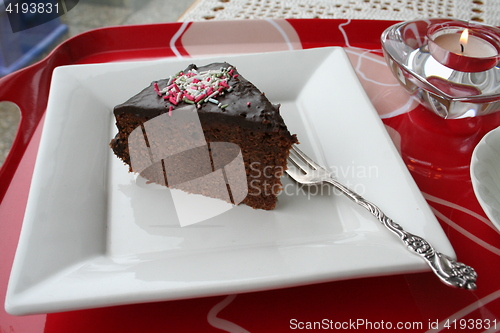 Image of Piece of chocolate cake