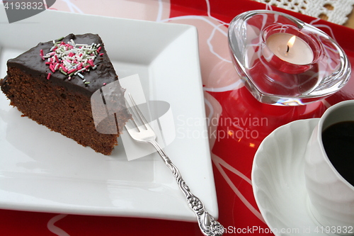 Image of Piece of chocolate cake