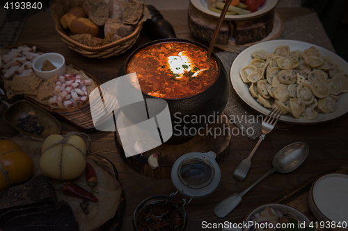 Image of Russian food table