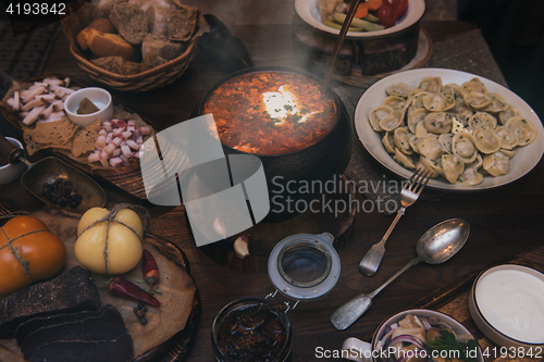 Image of Russian food table