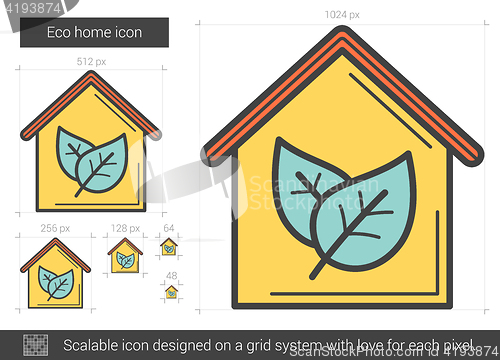 Image of Eco home line icon.