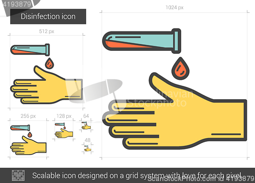 Image of Disinfection line icon.