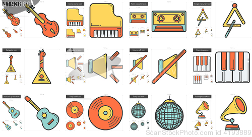 Image of Music line icon set.