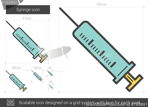 Image of Syringe line icon.