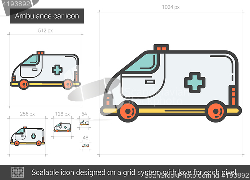 Image of Ambulance car line icon.