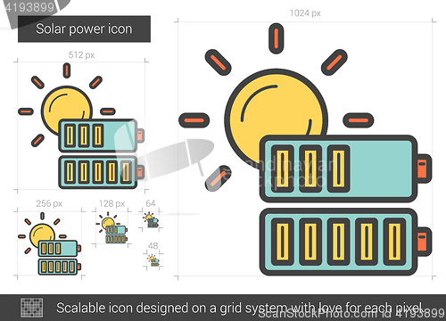 Image of Solar power line icon.