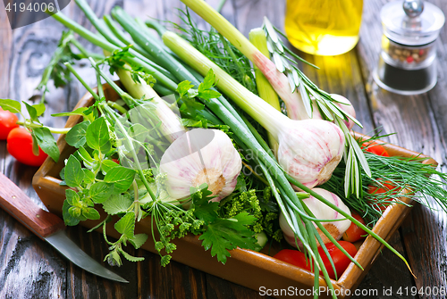 Image of garlic and aroma herb