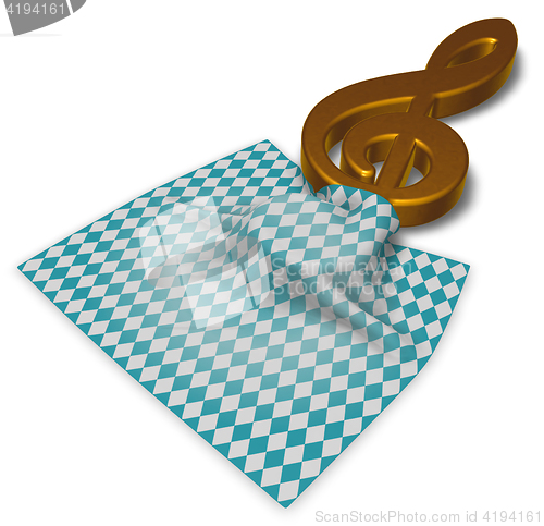 Image of clef symbol and bavarian flag - 3d rendering